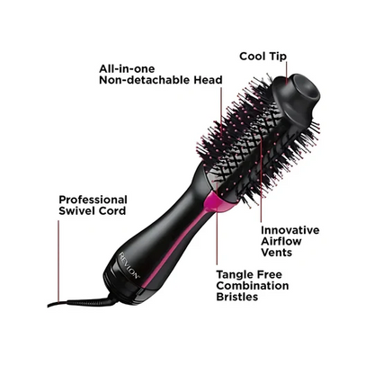 2-in-1 Hot Air Brush, Hair Dryer, Straightener & Volumizer Unisex Use One Step Hot Air Brush (Dryer + Styler)