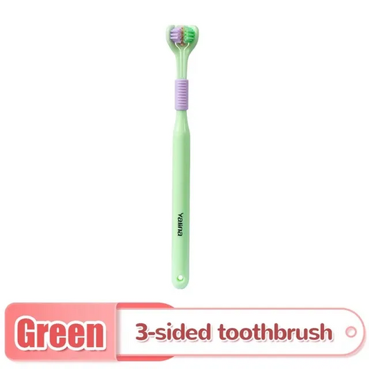 2 PCS Triple Sided Toothbrush Triple Head Wrap Household Soft Bristles Cleaning Daily Sensory Toothbrush