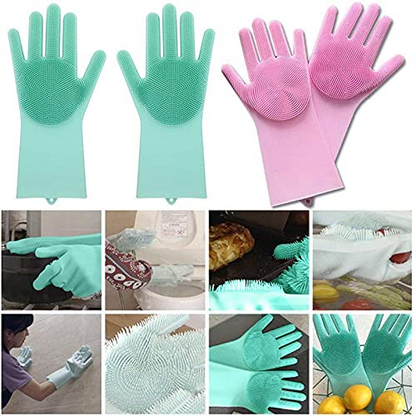 Dishwashing gloves silicone kitchen scrubber