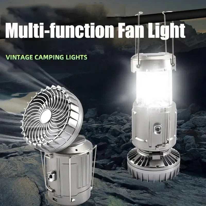 3IN1 Solar Portable Camping Lanterns Electric Fan